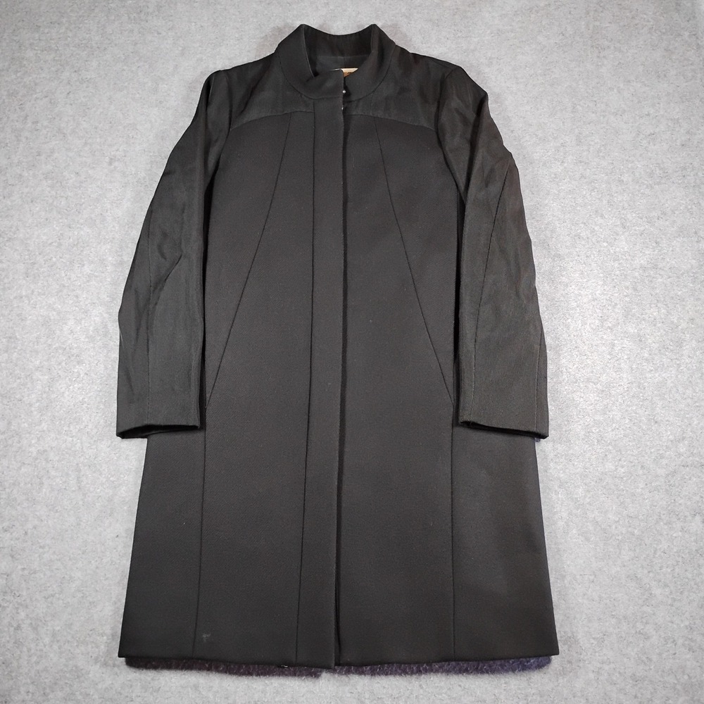 Helmut Lang Womens Black Virgin Wool Blend Mock Neck Coat SW-OW0201 Size M